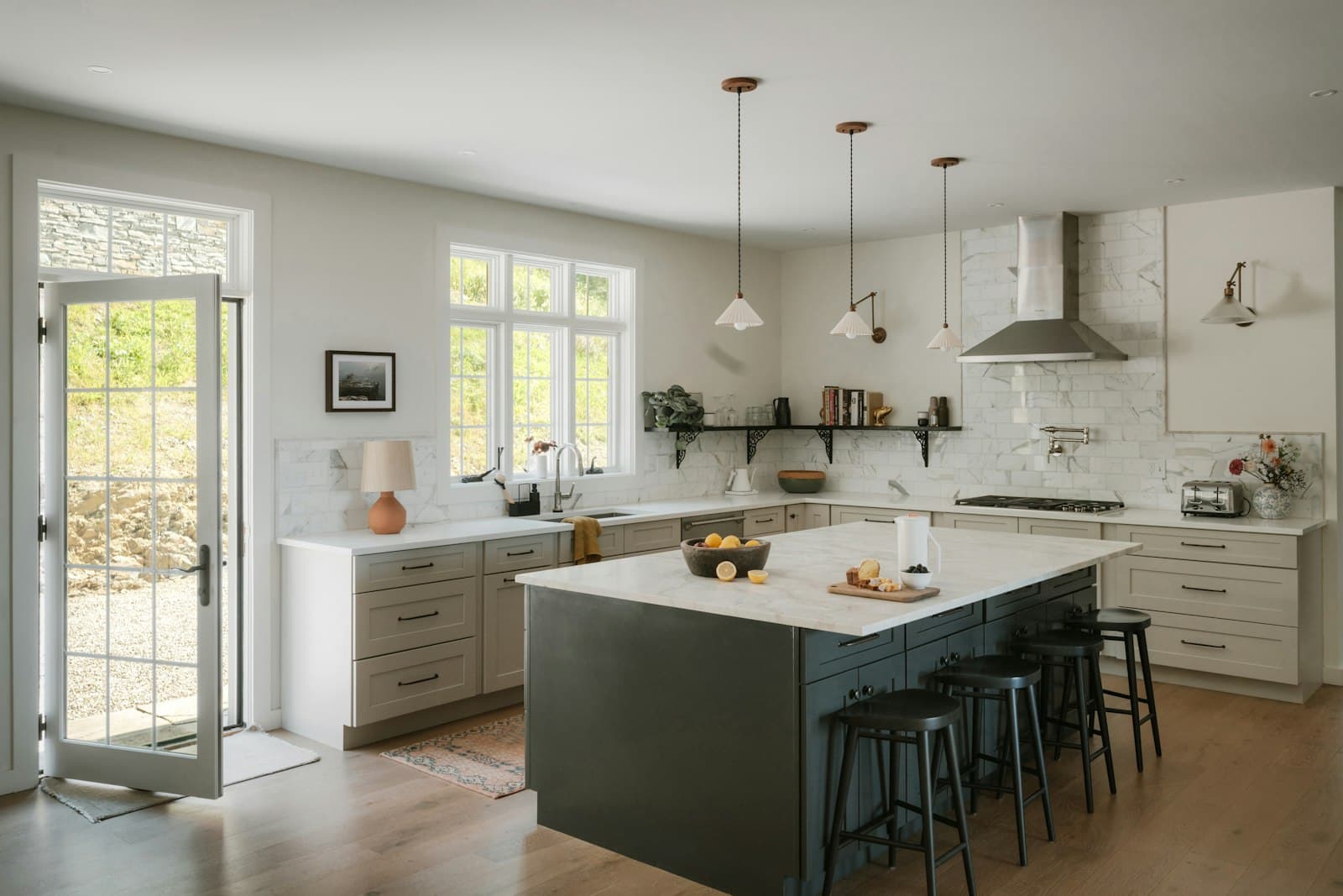 A bright kitchen with small appliances